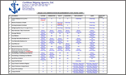 requirements for cruise ship management